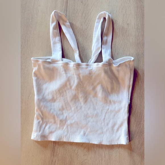 White Crop Top with Front Knot Detail - Picture 6 of 6